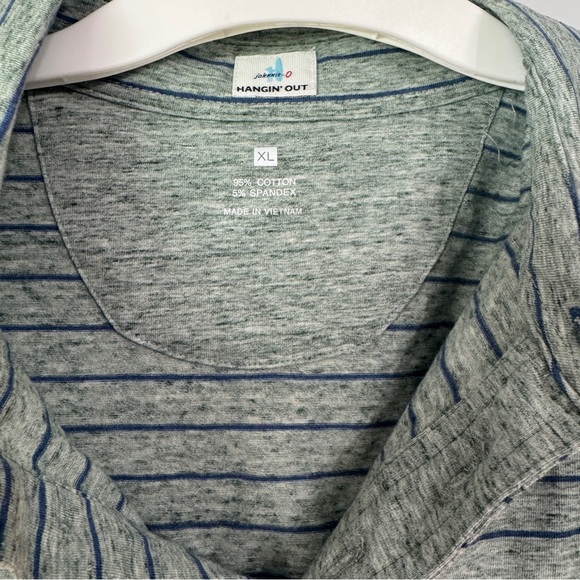 Johnnie-O Men's Neese Striped Original 4-Button Polo Shirt Golf Size XL Green - Picture 4 of 7